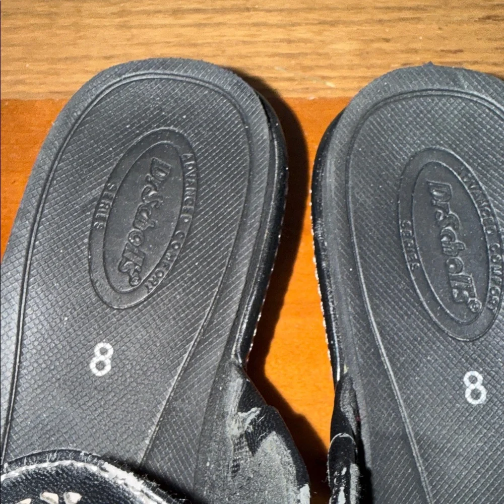 Dr.‎ Scholl's Black Cork Wedge Sandals Thong